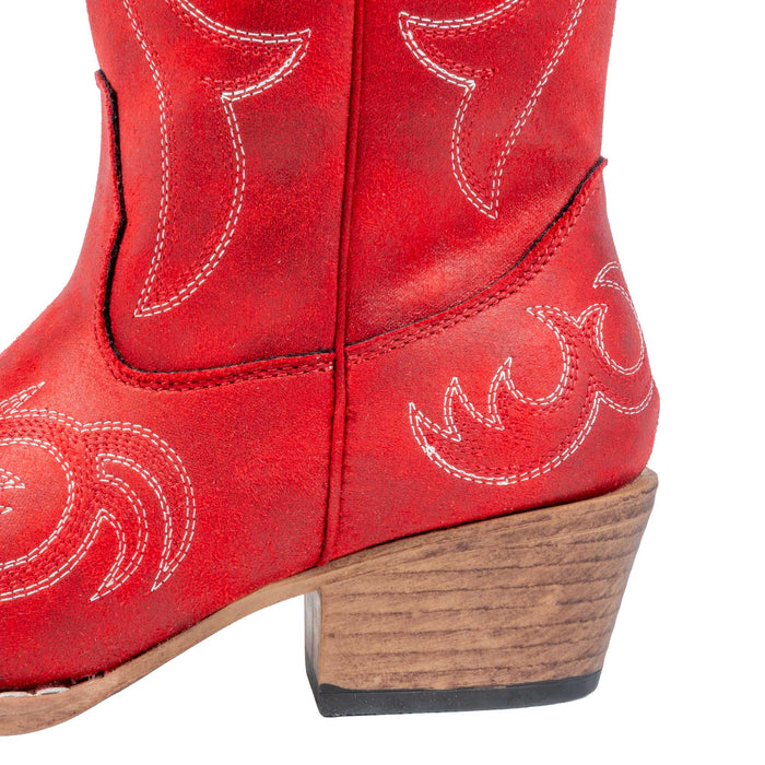 Roper Women's Ryder Faux Leather Red Embroidery Tall Western Boot
