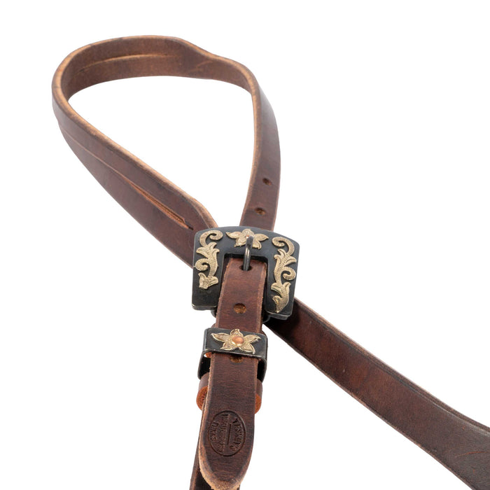 Teskey's 5/8" Chocolate Split Ear w/Browned Iron Buckle