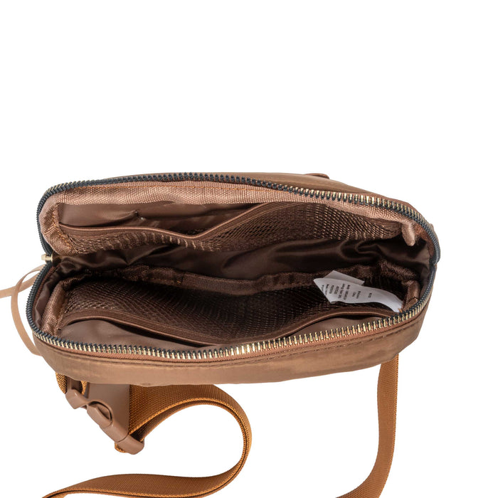 McIntire Saddlery Camel Brown Belt Bag - Laser Bit