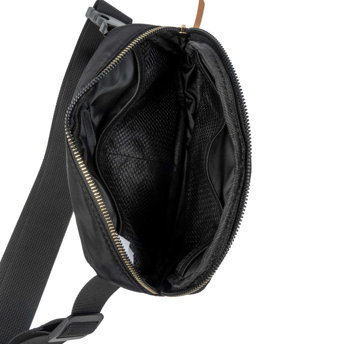 McIntire Saddlery Black Belt Bag - Round Conch