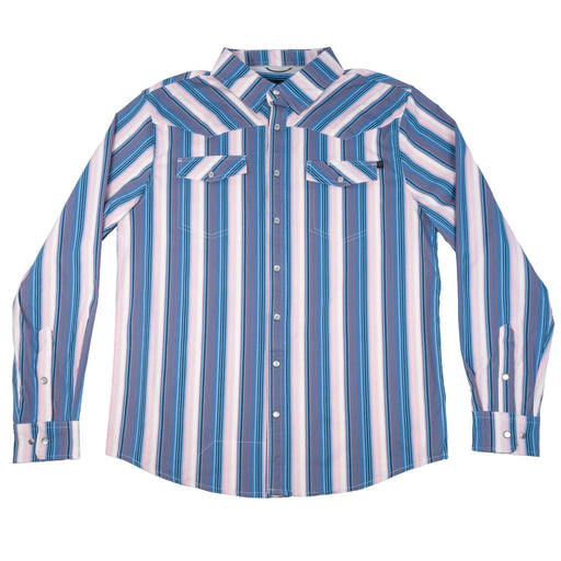 Koe X Tek Western Periwinkle Stripe Snap Shirt MEN - Clothing - Shirts - Long Sleeve Panhandle