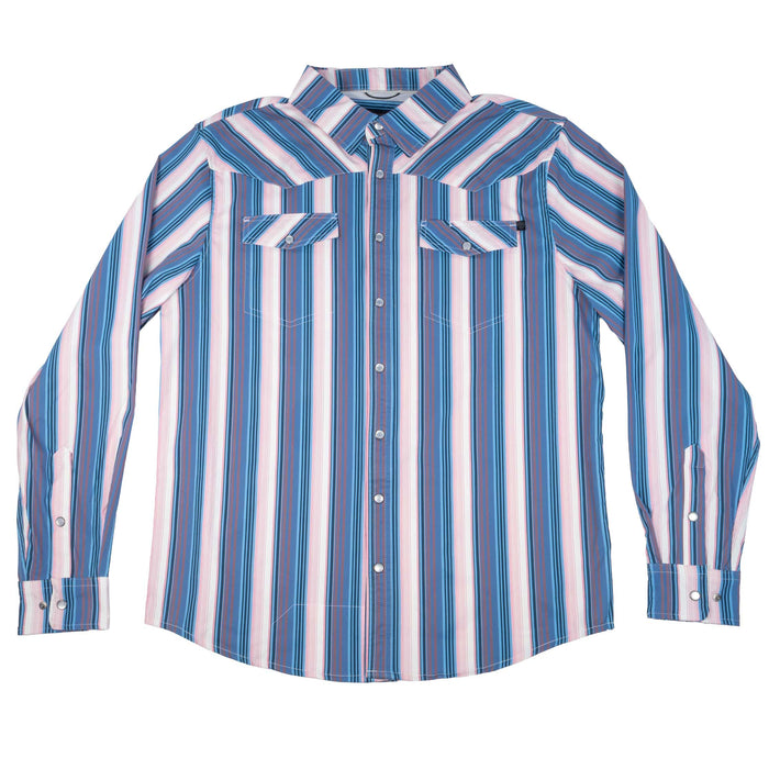 Koe X Tek Western Periwinkle Stripe Snap Shirt MEN - Clothing - Shirts - Long Sleeve Panhandle