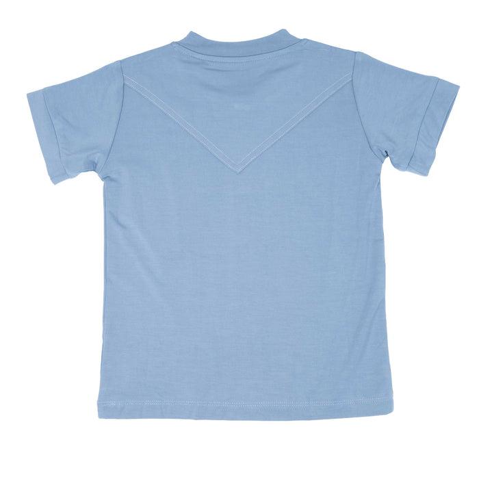 Toddler Boy's Cade John Wayne Blue Henley Polo Shirt
