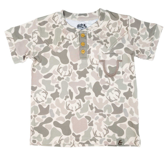 Toddler Boy's Cade John Wayne Camo Henley Polo Shirt