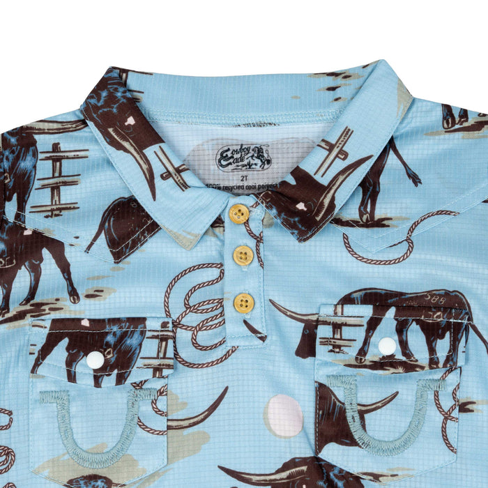 Toddler Boy's Cade John Wayne Big Iron Henley Polo Shirt