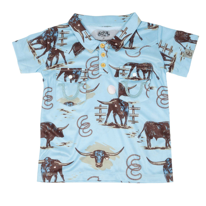 Toddler Boy's Cade John Wayne Big Iron Henley Polo Shirt