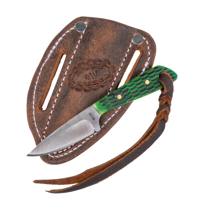 Justin Wiley Handmade Carbon Steel Green Jigged Knife