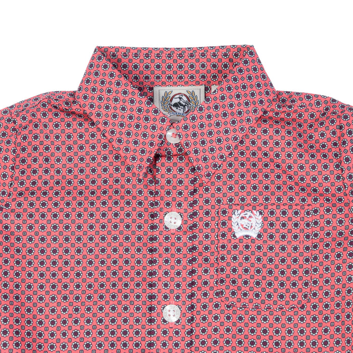 Cinch Toddler Boy's Pink Medallion Button Down Shirt
