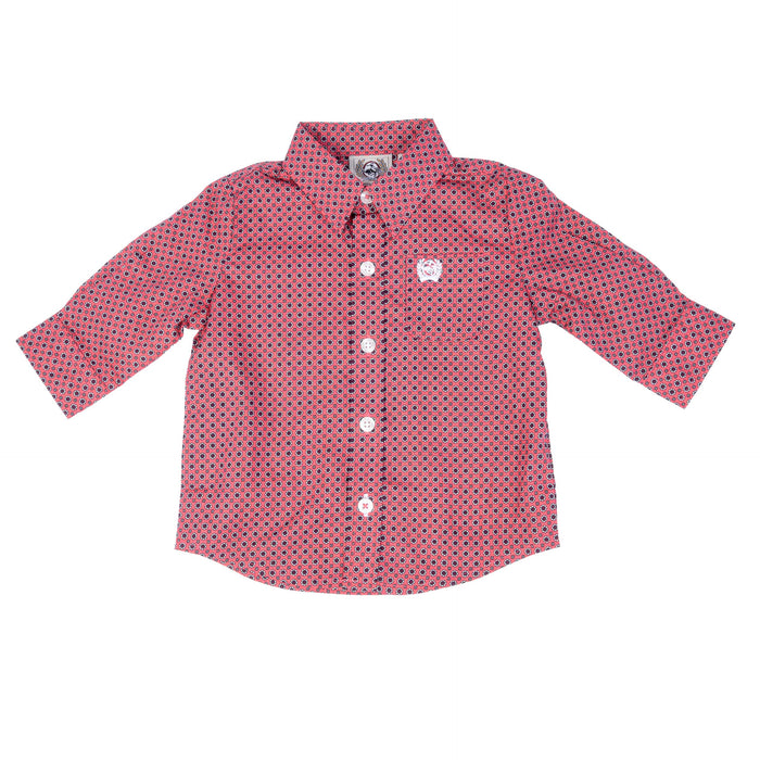 Cinch Toddler Boy's Pink Medallion Button Down Shirt
