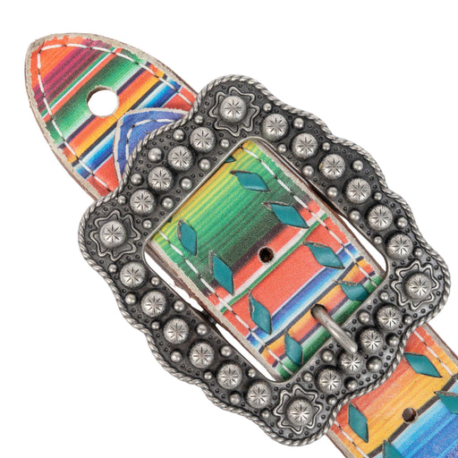 Teskey's Serape Buckstitch Spur Straps Tack - Spur Straps Teskey's Turquoise