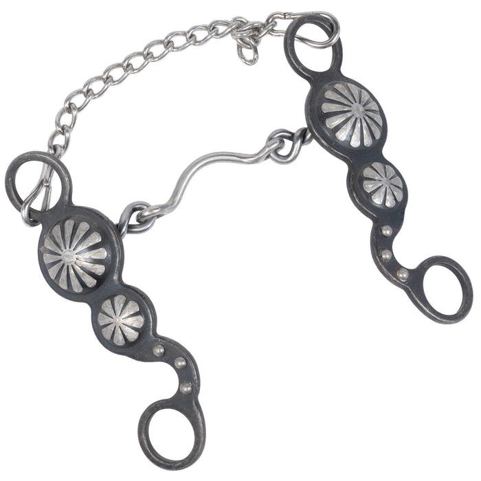 Cowboy Tack Nellie Miller Double Concho Low Port Chain Bit