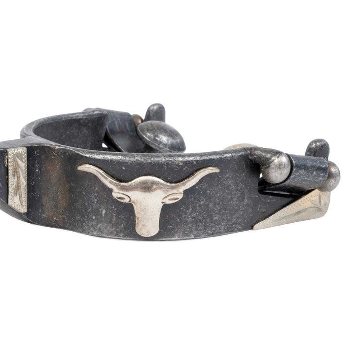 Formay Aged Steel Longhorn Youth Spurs
