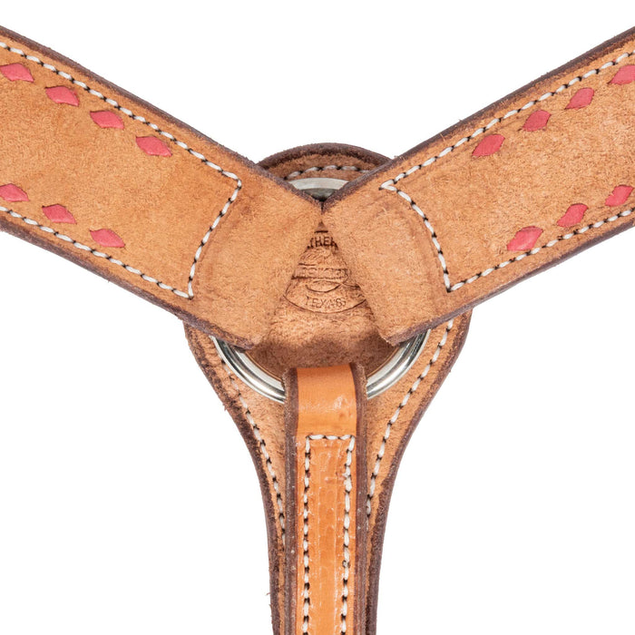 Teskey's 1 3/4" Roughout Pink Buckstitch Breast Collar