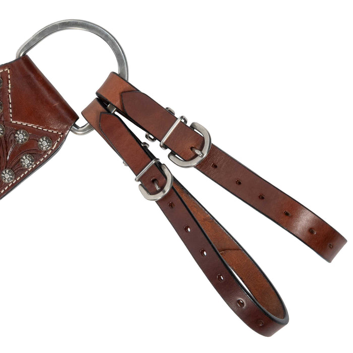Teskey's 4" Chestnut Floral Tooled Tripping Collar Tack - Breast Collars Teskey's