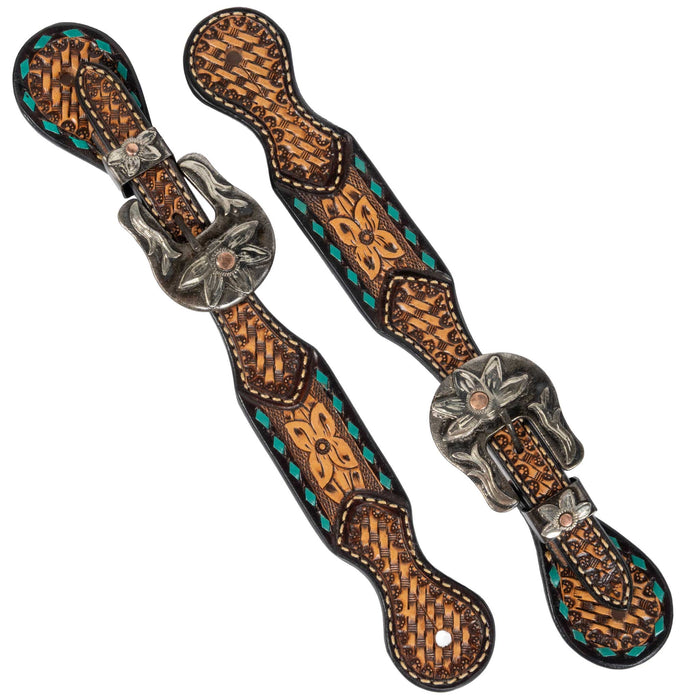 Weaver Floral Buckstitch Spur Straps