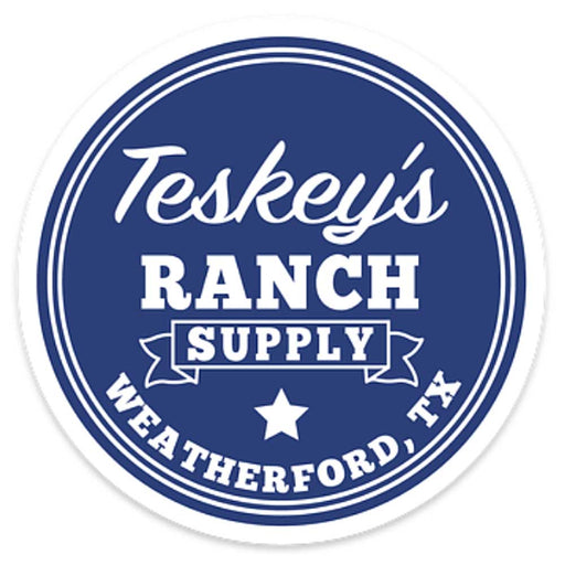 Teskey's Ranch Supply Round Vinyl Sticker- Blue/White TESKEY'S GEAR - Stickers Teskey's