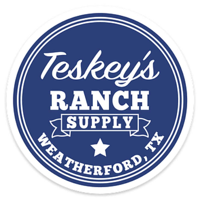 Teskey's Ranch Supply Round Vinyl Sticker- Blue/White TESKEY'S GEAR - Stickers Teskey's