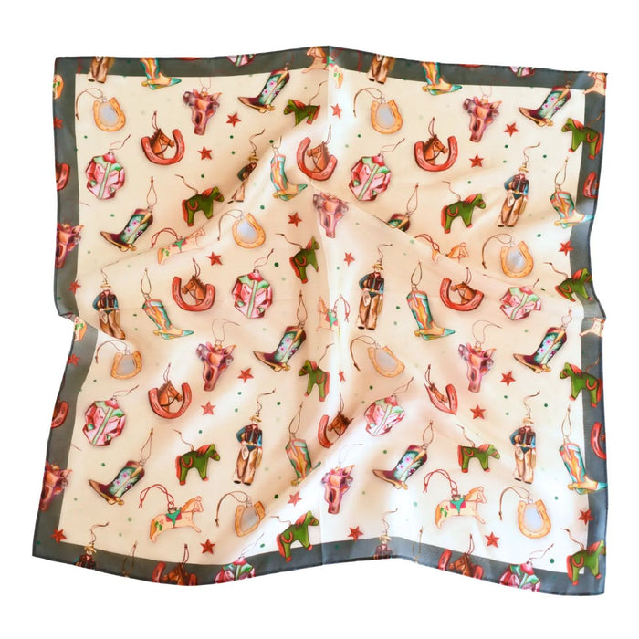 Tirzah Lane Cowgirl Christmas Ornament Scarf