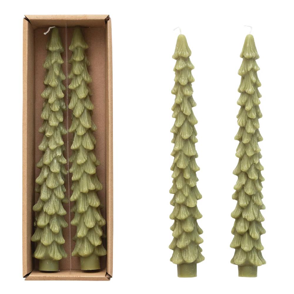 Unscented Tree Shaped Taper Candle Set HOME & GIFTS - Home Decor - Seasonal Decor Creative Co-Op   