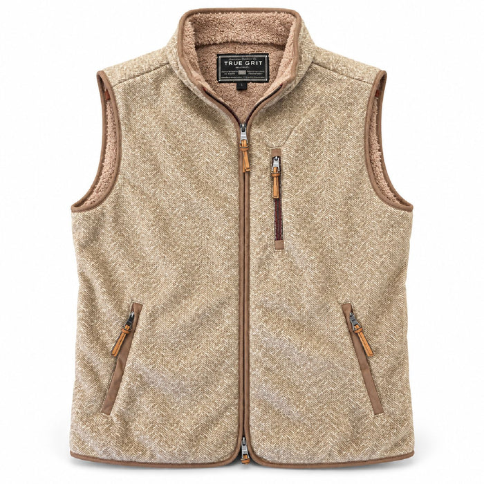 True Grit Men's Herringbone Fleece Vest