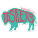 Teskey's Buffalo Die-Cut Vinyl Sticker - Turquoise/Pink TESKEY'S GEAR - Stickers Teskey's