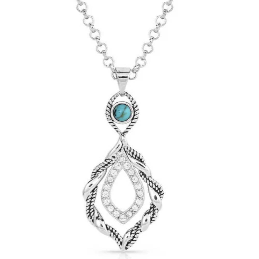 Montana Silversmiths Twisted in Time Crystal Turquoise Necklace WOMEN - Accessories - Jewelry - Necklaces Montana Silversmiths   