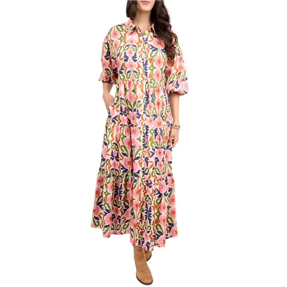 Ivy Jane Uncle Frank Tiered Shirt Dress L