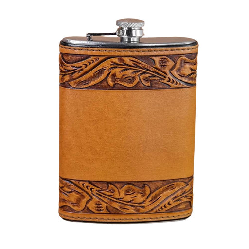 VOGT Russett Running Leaf 12oz Flask HOME & GIFTS - Tabletop + Kitchen - Bar Accessories Vogt Silversmiths   