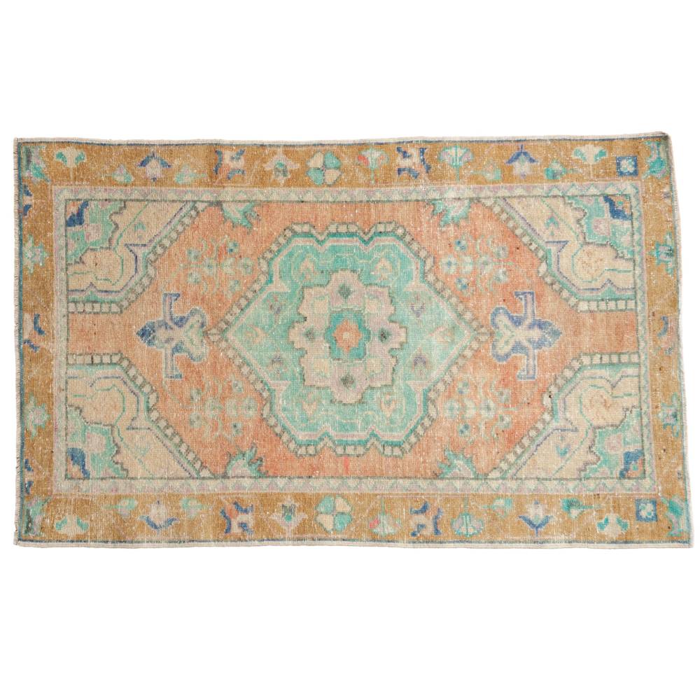 Vintage Distressed Oushak Rug - 2' 5" x 4' 5"