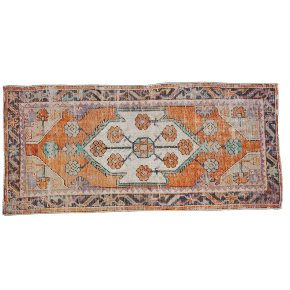 Vintage Distressed Oushak Rug Runner