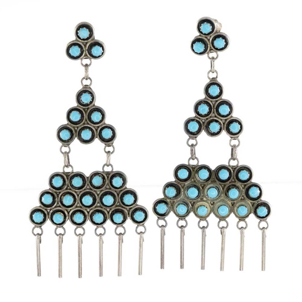 Vintage Zuni Kingman Turquoise Earrings WOMEN - Accessories - Jewelry - Earrings TESKEY'S   