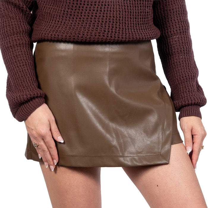 Women's Cleo Faux Leather Skort