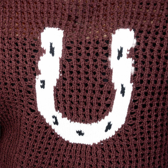 Women's Loose Knit Horseshoe Sweater