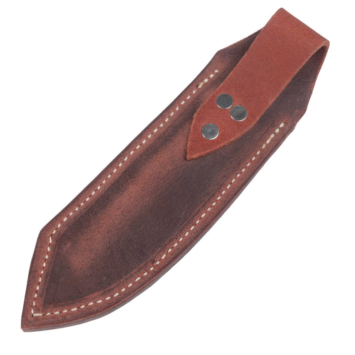 Justin Wiley Wood & Turquoise Carbon Steel Hunting Knife w/ Leather Sheath