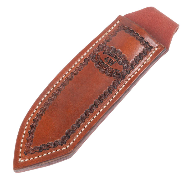 Justin Wiley Wood & Turquoise Carbon Steel Hunting Knife w/ Leather Sheath