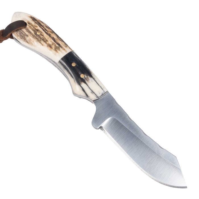 Justin Wiley Stag Carbon Steel Camp Knife w/ Leather Sheath