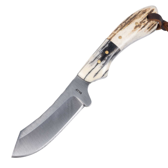 Justin Wiley Stag Carbon Steel Camp Knife w/ Leather Sheath