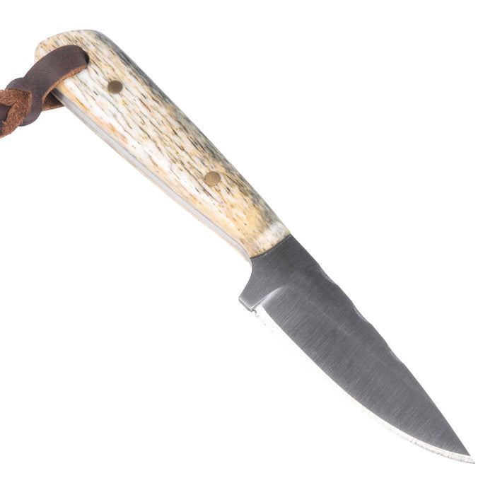Justin Wiley Bone Handle Carbon Steel Knife w/ Leather Sheath
