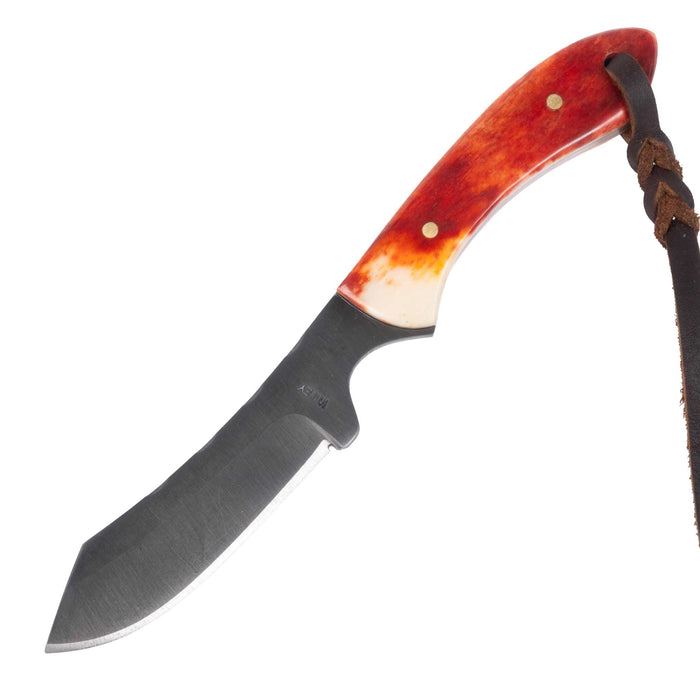 Justin Wiley Red Bone Carbon Steel Knife w/ Leather Sheath