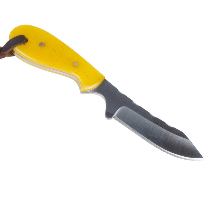 Justin Wiley Yellow Bone Carbon Steel Knife w/ Leather Sheath