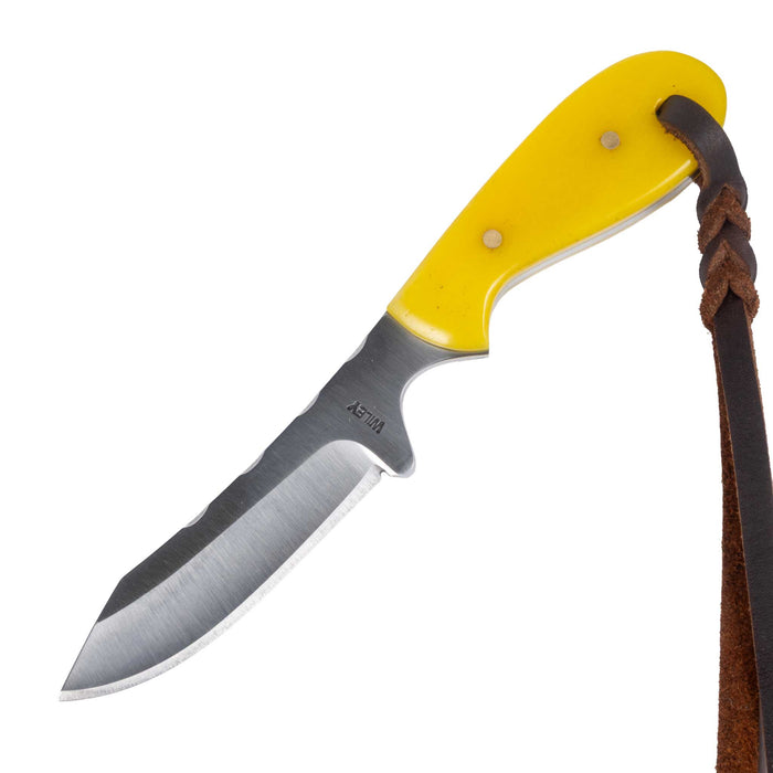 Justin Wiley Yellow Bone Carbon Steel Knife w/ Leather Sheath