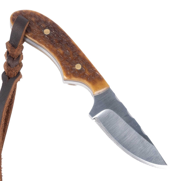Justin Wiley Textured Bone Carbon Steel Knife w/ Leather Sheath