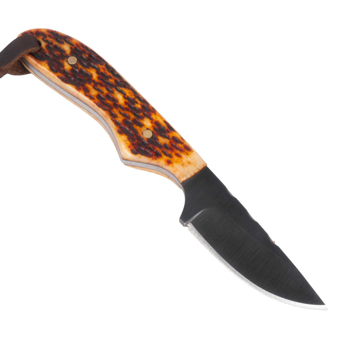 Justin Wiley Jigged Bone Carbon Steel Knife w/ Leather Sheath