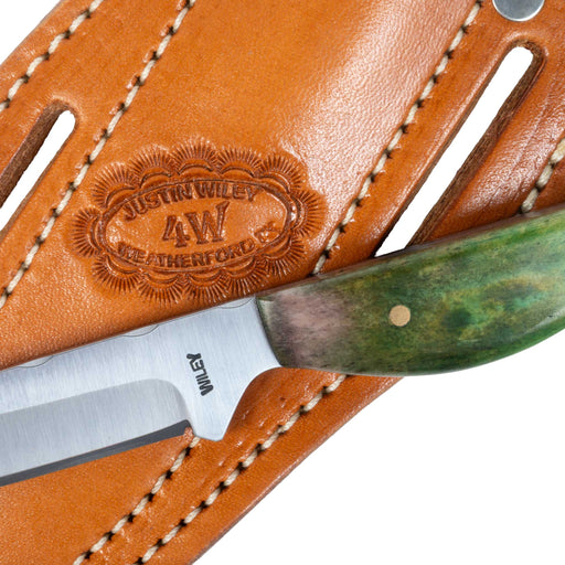 Justin Wiley Green Bone Carbon Steel Knife w/ Leather Sheath Knives Justin Wiley