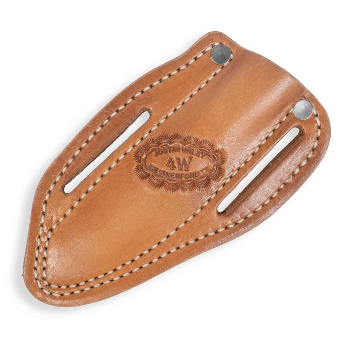 Justin Wiley Stag Handle Custom Drop Point Knife w/ Leather Sheath