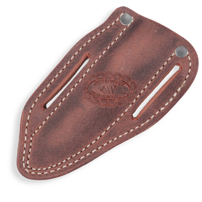 Justin Wiley Textured Red Bone Drop Point Knife w/ Leather Sheath