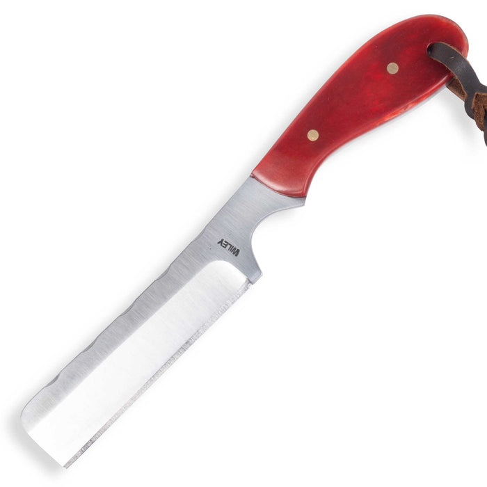 Justin Wiley Red Bone Custom Bull Knife w/ Leather Sheath
