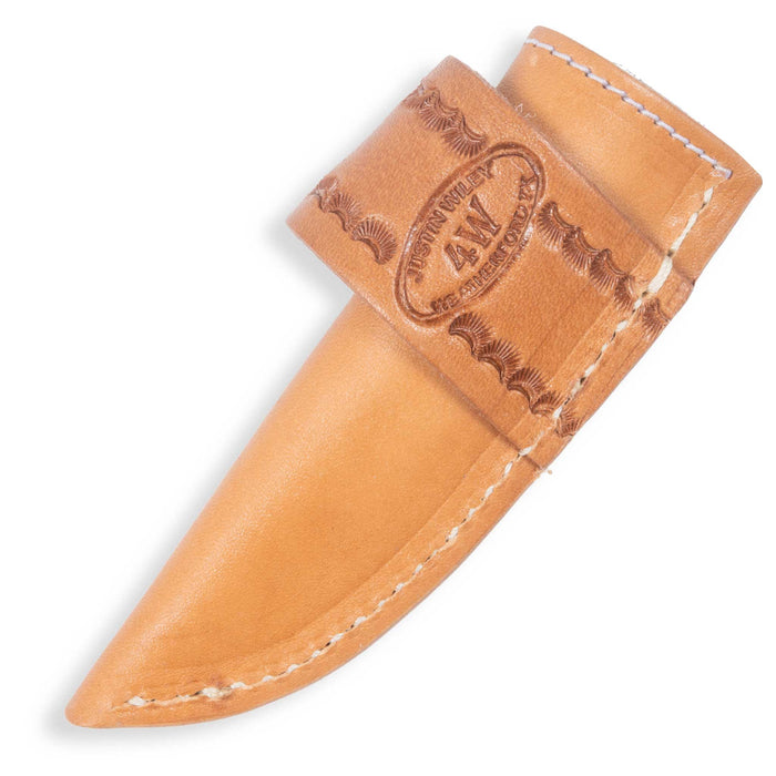 Justin Wiley Stag Handle Custom Drop Point Knife w/ Leather Sheath