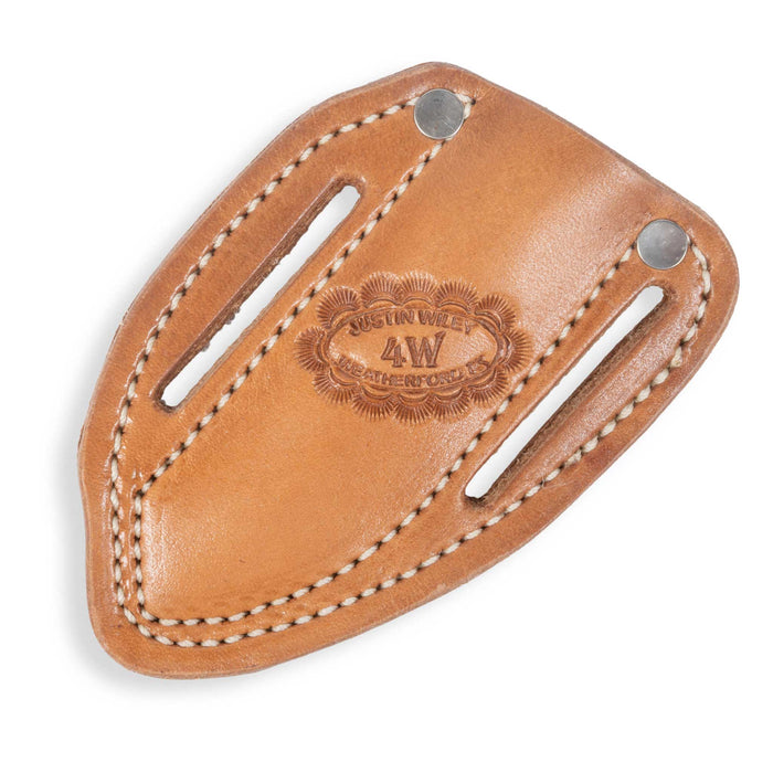 Justin Wiley Orange & Gray Resin Skinner Knife w/ Leather Sheath