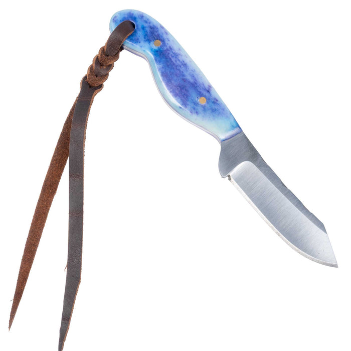 Justin Wiley Hand-Forged Carbon Steel Knife with Purple Bone Handle